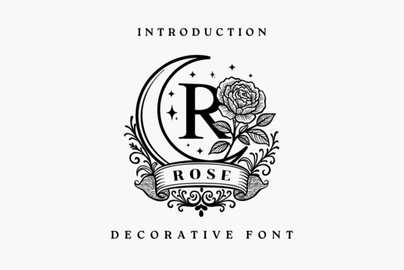 Rose and Moon Font: Elegant Design for Crafters