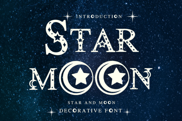 Star and Moon Font: Elegant Decorative Type